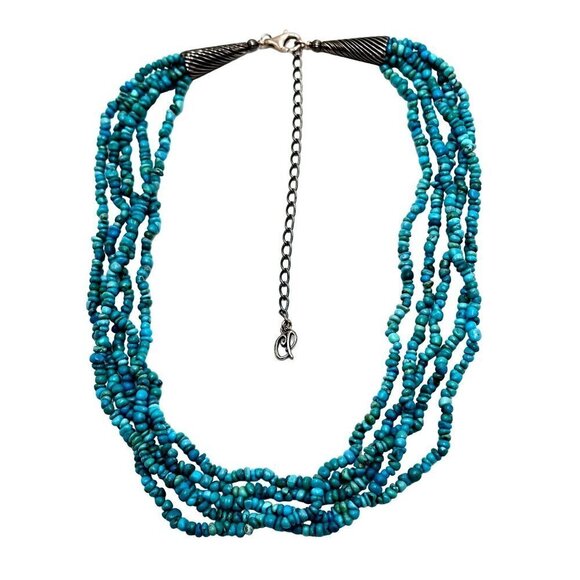 American Southwest Carolyn Pollack Turquoise Multi Strand 16 Inch Necklace - Picture 1 of 3